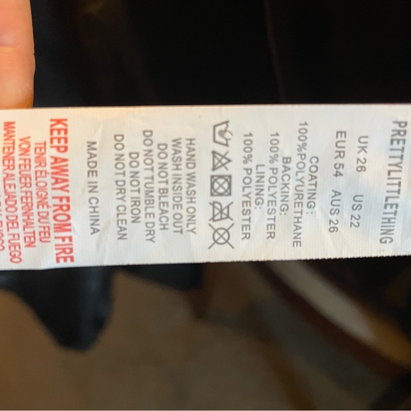 Plus Black Faux Leather Zip Detail Biker Jacket size 22(3x) - Picture 10 of 12